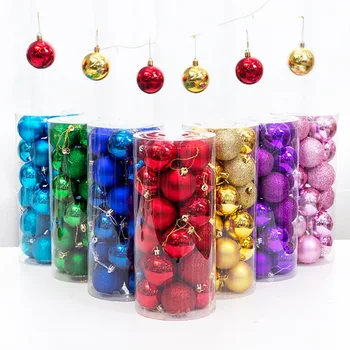 24 Buc/Set Sclipici Minge Pom de Crăciun Globuri Colorate de Craciun Petrecere de Gradina Casa Decor de Crăciun Consumabile agățat pandantiv