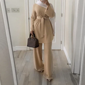 Eid Mubarak Caftan Dubai Abaya Turcia Musulmană Moda Hijab Rochie De Seturi De Islam Îmbrăcăminte Abayas Pentru Femei Musulmani Ansambluri De Modul