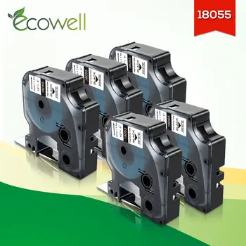 Ecowell 45PCS 12MM 18055 Industrial Rhino Heat Shrink Tube Etichete pentru Dymo Rhino 6000 4200 5200 5000 De Etichete pentru dymo 18055