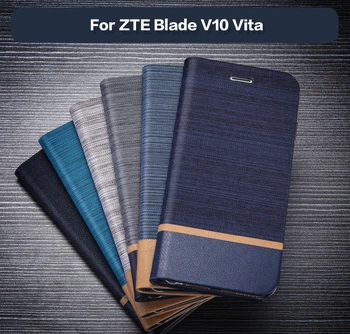 Portofel din Piele Pu Caz Pentru ZTE Blade V10 Vita de Afaceri Telefon Caz Pentru ZTE Blade V10 Vita Flip Caz Moale Tpu Silicon Capac Spate