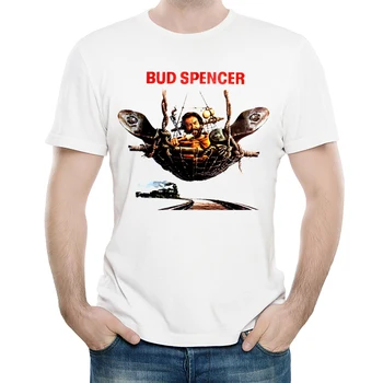 Bud Spencer tricouri Culoare Alb Mens de Moda cu Maneci Scurte Bud Spencer Logo T-shirt Topuri Tricouri tricou de Imprimare de Lux Haine Dropship