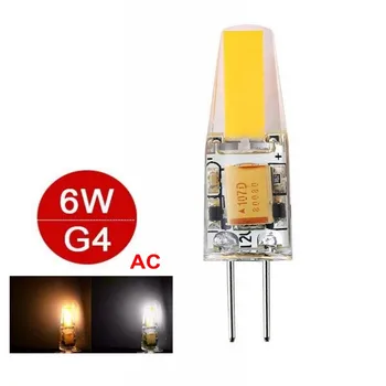 10BUC/ G4 LED COB 3W Lampa de 6W Bec AC/DC12V Bec LED Lumanare Silicon Lumini Înlocui 30W 40W cu Halogen pentru Candelabru lumina Reflectoarelor