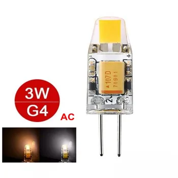 10BUC/ G4 LED COB 3W Lampa de 6W Bec AC/DC12V Bec LED Lumanare Silicon Lumini Înlocui 30W 40W cu Halogen pentru Candelabru lumina Reflectoarelor