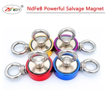 N38 Puternic magnet NdFeB Dublă față-verso super de pescuit magnetic magnet de oțel rotund maneca inel magnetic oală de fier magnetic de absorbție