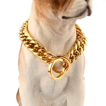 18mm Formare de Câine de Companie Cravată Colier Guler pentru Mediu pentru Câini de talie Mare Pitbull Pugs Puternic din Oțel Inoxidabil Lanț de Câine 10A