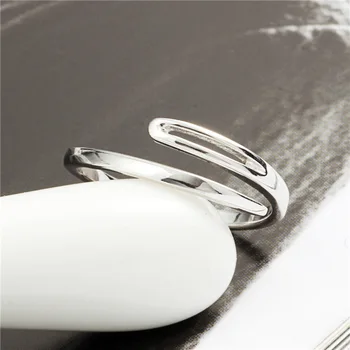 Ac simplu inel de Sterling 925 de Bijuterii de argint de Epocă inele Reglabile pentru femei fata de cadou gratuit dimensiune inel