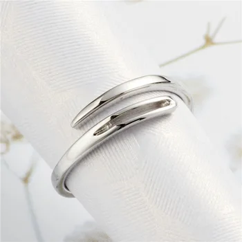 Ac simplu inel de Sterling 925 de Bijuterii de argint de Epocă inele Reglabile pentru femei fata de cadou gratuit dimensiune inel