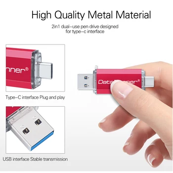 Noi DataRunner Tip C USB Flash Drive 128GB OTG Pen Drive 16GB 32GB 64GB 256GB 512GB Pendrive de Mare Viteză USB 3.0 Memory Stick