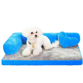 Pantaloni De Catifea Cord Dog Bed & Sofa Detasabil Cu Saltea Confortabilă Animale De Companie Cuib Cald Cat Canisa Cuibul Mașină De Spălat Proteja Coloanei Vertebrale