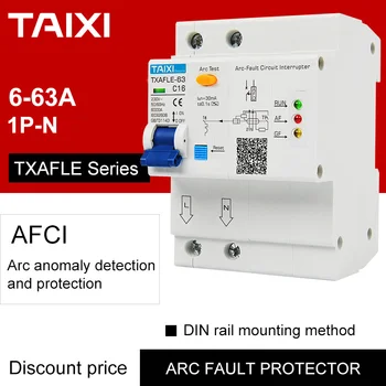 AFCI Arc Vina Circuit Breaker TXAFLE-63 cu Controler Bluetooth pentru Foc de Patrulare Dulapuri și Echipamente pentru a Preveni Arc