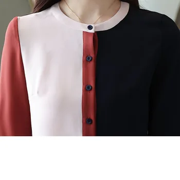Noua Moda cu Maneci Lungi Femei Șifon Bluza Tricou 2021 Toamna Cardigan pentru Femei Bluze Casual Slim Bleumarin Doamna Haine 6093 50