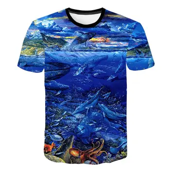 Vara 3D Rechin Feroce copii T Shirt Blue Sea Pește băieți și fete Tricouri Vis T Shirt Design Nou Teuri Topuri Dropshipping