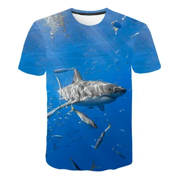 Vara 3D Rechin Feroce copii T Shirt Blue Sea Pește băieți și fete Tricouri Vis T Shirt Design Nou Teuri Topuri Dropshipping