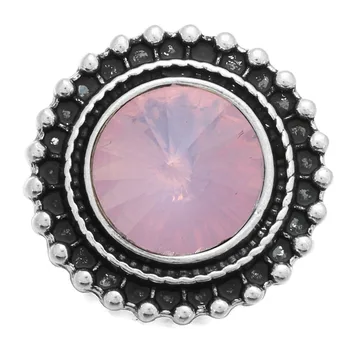 6pcs/lot se AMESTECĂ Roz Snap Bijuterii de Cristal Stras Floare de Dragoste Inima de Metal 18mm Butoane de Ajustare a se Potrivi DIY Snap Butonul Brățară