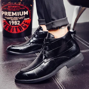 2019 Bărbați cizme Martin Toamnă Omul de Brand din Piele Glezna Cizme Pantofi Vintage Clasic Masculin Casual Motocicleta de Afaceri, Pantofi Oxfords