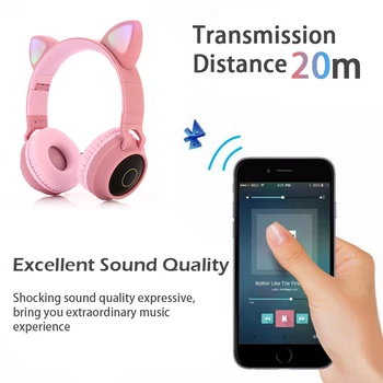 KUULAA Nou CONDUS de Pisică Ureche Căști de Anulare a Zgomotului Bluetooth 5.0 Tineri Copii Cască Suport TF Card de 3.5 mm Plug Cu Microfon