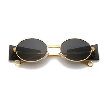 2021 Steampunk Metal Rotund ochelari de Soare Femei Bărbați Vintage de Designer de Brand Punk Ochelari de Soare Partea Scut UV400 Lentes De Sol Mujer