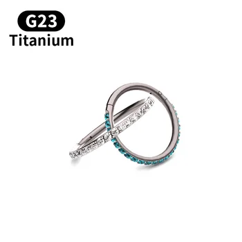 1 buc Top de Calitate Titan G23 16G Zircon Sept Clicker Piercing Daith Inel de Nas Piercing Cuier Clip Pe Moda Bijuterii