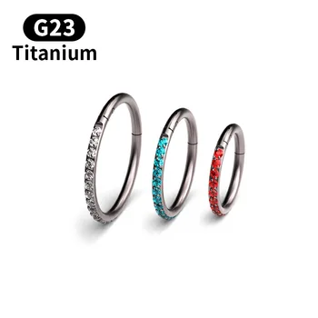 1 buc Top de Calitate Titan G23 16G Zircon Sept Clicker Piercing Daith Inel de Nas Piercing Cuier Clip Pe Moda Bijuterii