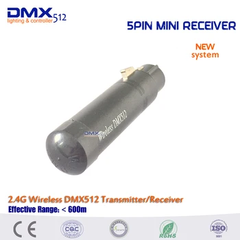 2017-Negru de Înaltă Calitate 5PCS dmx de semnal destinatar/expeditor wireless DMX 512 Consola Receptor