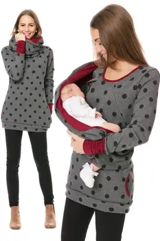 Tricou+Esarfa De Toamna Haine De Maternitate De Îngrijire Medicală Geaca De Iarna Sarcinii Pulover, Camasi Gravide, Femei Care Alăptează Cu Glugă Topuri