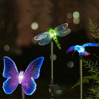 Dragonfly/Fluture/Pasăre Solară în aer liber Lampa de Gradina LED rezistent la apa Lumina Solar Power masina de CONDUS de Partid Decor de Crăciun