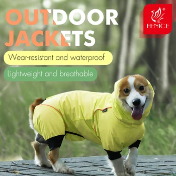 Fenice în aer liber Profesionist Câine de Companie Pânză Jachete Impermeabile PU Pelerină de ploaie pentru Câini Corgi Îmbrăcăminte Haine