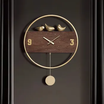 Moderne de Lux Ceas de Perete din Lemn Tăcut Metal Creative Ceasuri ceasuri de Perete Home Decor Camera de zi Dormitor Montre Murale Cadou FZ083