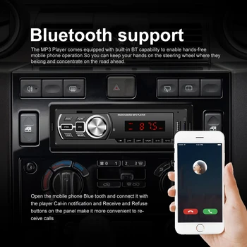 Podofo 1DIN Radio Auto 5209E Bluetooth Autoradio USB TF U Disc MP3 Player Handfree Stereo Auto Multimedia Audio In Bord Unitate Cap