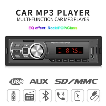 Podofo 1DIN Radio Auto 5209E Bluetooth Autoradio USB TF U Disc MP3 Player Handfree Stereo Auto Multimedia Audio In Bord Unitate Cap