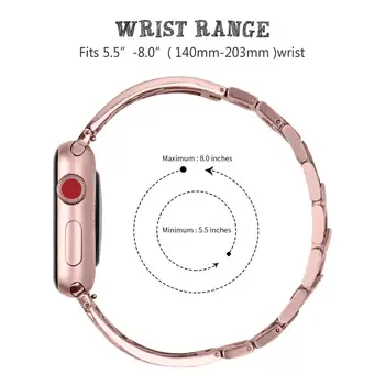 Ceas cu diamante de Bandă Pentru Apple Watch 38mm 42mm 40mm 44mm Bratara din Otel Inoxidabil Curea de Flori Femei Bratara pentru iWatch trupa