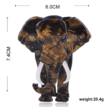 FUNMOR lucrate Manual din Acril Mare Elefant Brosa Rășină de Animale Vii Broșe Și Ace Pentru Femei Barbati Fular Insigne Accesorii Cadouri