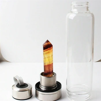 De Vânzare la cald Cristal Natural Punct de Vindecare Obelisc Bagheta Elixir Cristal de Cuarț Sticlă de Apă Instrumente de cristal Natural