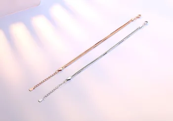 Simplu Multi-strat Lanț de Șarpe Real Argint 925 Bratari Pentru Femei Moda Bijuterii Fine Bratari & Brățări