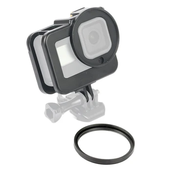 CNC Caz de Protecție pentru GoPro Hero 8 Negru Cadru de Aluminiu Muntele de Cușcă de Hot Shoe + UV Lentile cu Filtru pentru Go Pro 8 Accesorii aparat de Fotografiat