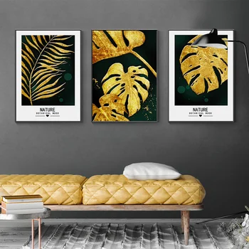 Golden Leaf Arta de Perete Panza Pictura Postere si Printuri Nordic Decor Acasă Imagini Decorative pentru Perete Camera de zi Decor