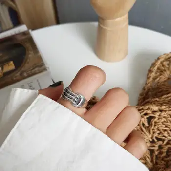 Real S925 argint inel de personalitate împletitură de personalitate de deschidere reglabil doamnelor inel pentru femei Aniversare bijuterii fine