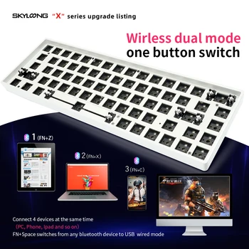 Gk68xs gk68x gk68 hot swappable fir bluetooth wireless dual modul Personalizat Tastatură Mecanică rgb led-uri comutator de tip c are software-ul