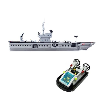 Bloc militar seria portavion navă de război asamblate building block model de jucărie