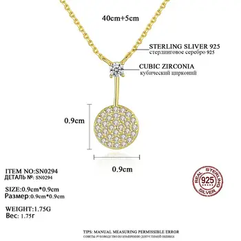 PAG&MAG Elegant Micro Pave AAA Cubic Zirconia Rotund Pandantiv Colier Pentru Femei 925 Sterling de Argint Colier Bijuterii Fine SN0294
