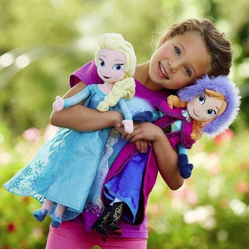 Disney Congelate 50 CM Anna Elsa Papusa de Plus Jucarii Fete Drăguț Jucării Regina Printesa Anna Elsa Papusa de Fata Ziua de nastere Cadouri