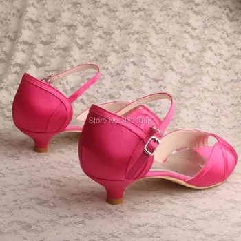 Roz inchis Petrecerea de Nunta Pantofi de Vara Joase Sandale cu Toc pentru Femei Curea Glezna