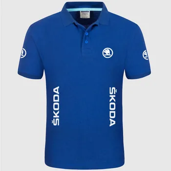 De vară de Înaltă calitate marca Skoda logo-ul polo maneca scurta tricou casual Moda Solid Polo Tricou tricouri unisex