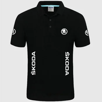 De vară de Înaltă calitate marca Skoda logo-ul polo maneca scurta tricou casual Moda Solid Polo Tricou tricouri unisex