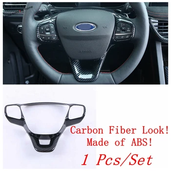 Aspect Fibra de Carbon Interior Kit Volan / Aer AC Panou / Ușă Mâner Capac Castron Trim Fit Pentru Ford Escape / Kuga 2020 2021