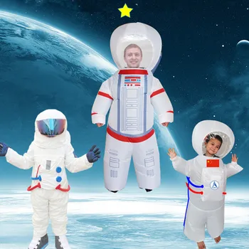 Gonflabile Alb Cosmonaut Costume de Halloween, de Crăciun Cosplay Costum de Astronaut Costumului de Astronaut Rochie de Petrecere pentru Copii Adulti