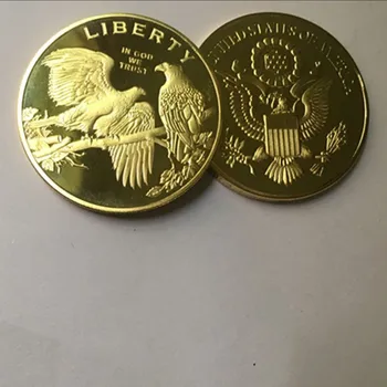 5 buc VULTURUL PLEȘUV animal insigna în dumnezeu avem încredere în libertate placat cu aur insigna 40 mm suvenir de colectie decor monede