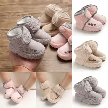 0-18M Toddler Copii Băieți Fete Cald Iarna Zapada Ghete Talpa Moale Patut Bumbac Pantofi nou-născut cizme fetita pantofi de iarna
