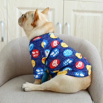 O Gâtului Frech Bulldog Haine Toamna Iarna Câine Camasa Sacou Pentru Animale Mici De Companie Roz Albastru Interior Pijamale Catelus Purta Accesorii