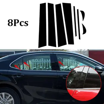 8pcs/Set BC Pilon Acoperă Ușa Geamul Mașinii Negru Tăiați Fâșii PVC Practice, Usor De instalat Pentru Toyota Camry 2018 Î. hr. Pilon Acoperă